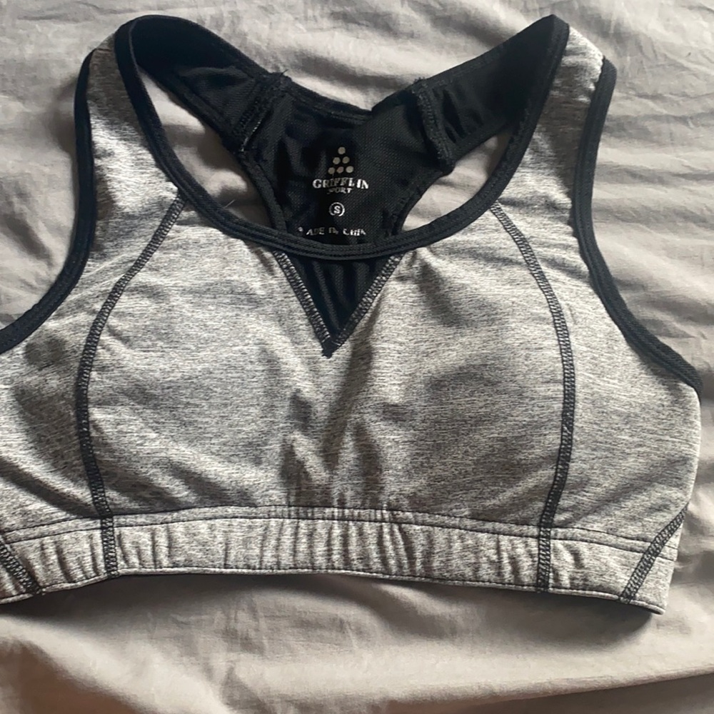 gray cute sports bra